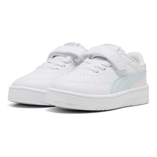 PUMA court lally ac+ inf, sneaker bimba 0-24, white-peaceful blue, 20.5 eu