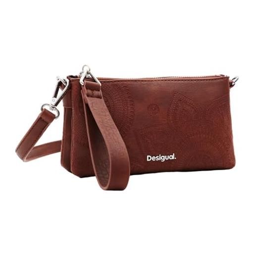 Desigual accessori da donna in pu others bi-fold wallet, marrone, marrone, 19.6