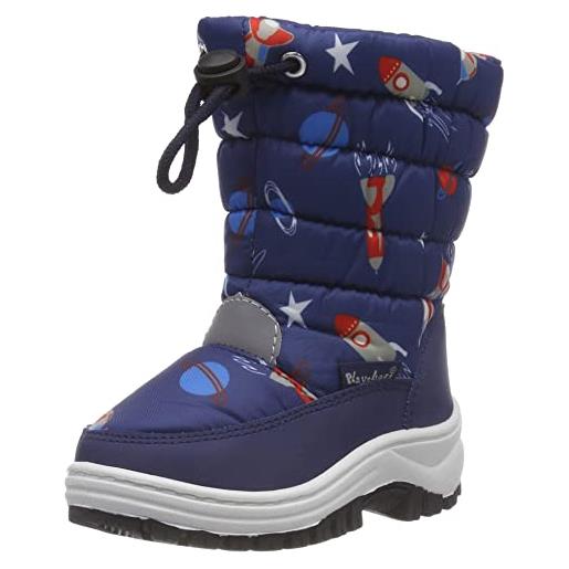 Playshoes winter-bootie, stivali da neve unisex - bambini e ragazzi, spazio, 20/21 eu