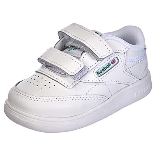 Reebok club c 2v, sneaker unisex-bimbi 0-24, white/glegrn/vecblu, 26 eu