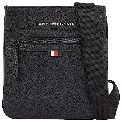 Tommy Hilfiger uomo borsa a tracolla essential pu mini crossover piccola, nero (black), taglia unica