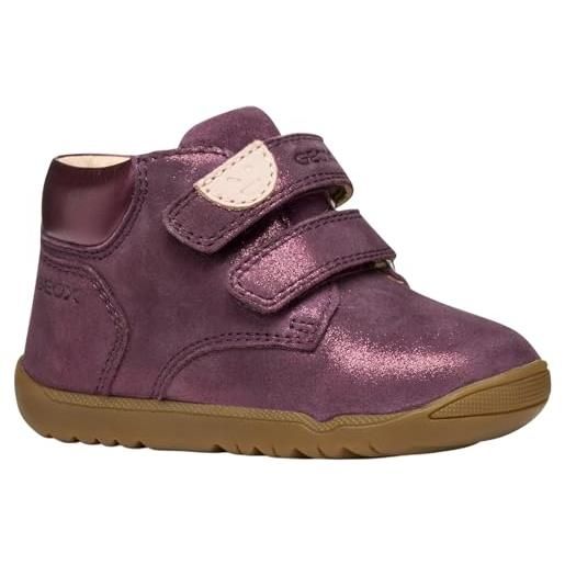 Geox b macchia girl, first walker shoe bambina, viola scuro, 25 eu