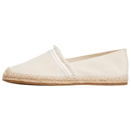 Tommy Hilfiger donna espadrillas fringe canvas closed con logo, rosso (washed cherry), 39