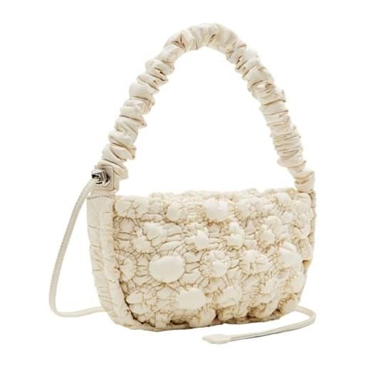 Desigual borsa da donna in tessuto across, bianco