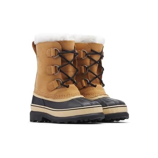 Sorel caribou wp, stivali da neve impermeabili unisex - bambini e ragazzi, marrone (buff), 32 eu