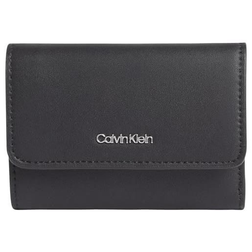 Calvin Klein ck must small trifold w/zip lv04f1030g portafogli, nero (nero), taglia unica, nero (nero), taglia unica