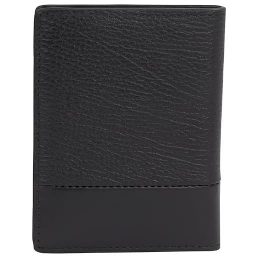 Calvin Klein uomo borsello subtle mix bifold in pelle, nero (black grain/smooth), taglia unica