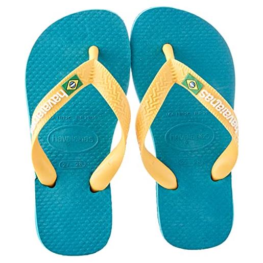 Havaianas - brasil logo, infradito iconiche, comode e resistenti, strisce con la bandiera del brasile e suola antiscivolo con strisce colorate, unisex adulti