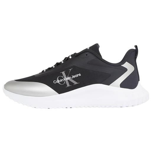 Calvin Klein donna sneakers da runner eva runner low lace mix senza lacci, nero (black/silver), 38