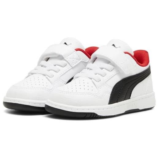PUMA reb-l ac+ inf, sneaker unisex-bimbi 0-24, white black-for all time red, 26 eu