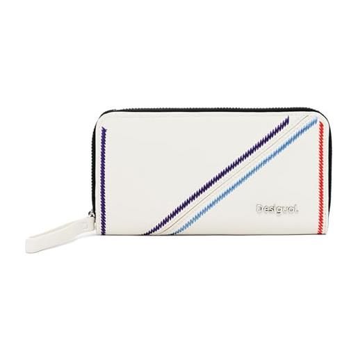 Desigual portafoglio grande fustellato, bianco, taglia unica, accessori pu portafoglio lungo
