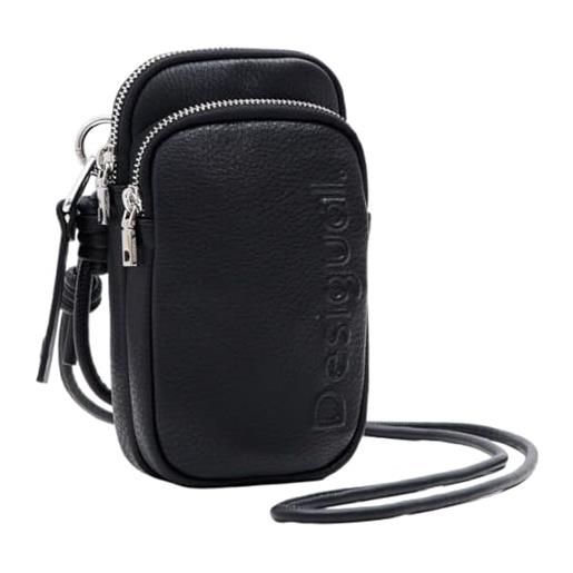 Desigual accessories pu small wallets, portafoglio bi-fold da donna, nero, 17