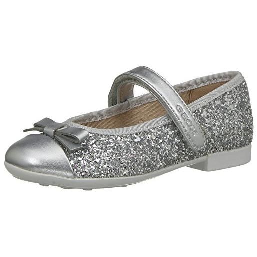 Geox jr plie', ballerine bambine e ragazze, silver, 33 eu