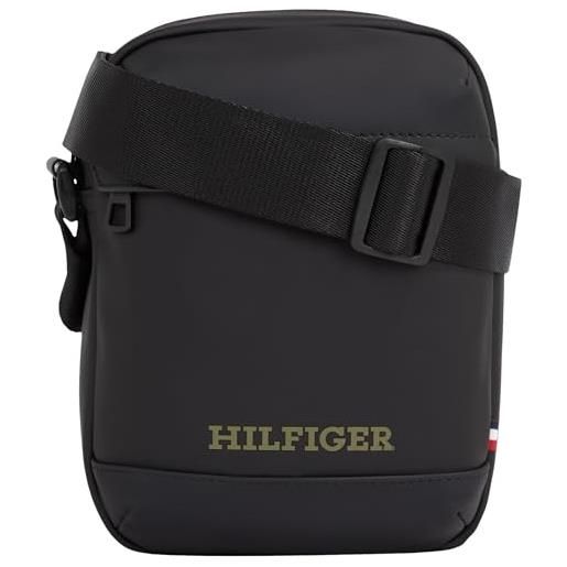 Tommy Hilfiger uomo borsa a tracolla mini reporter piccola, nero (black), taglia unica