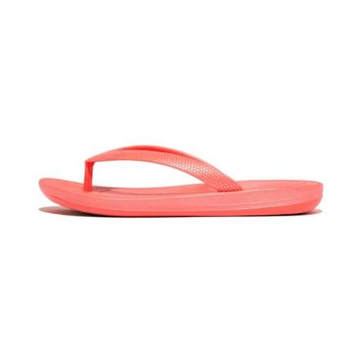 Fitflop iqushion kids junior shimmer ergonomic flip-flops, infradito, rosy coral, 32 eu