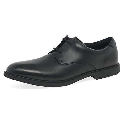 Clarks scala loop y, scarpe stringate derby, bambini e ragazzi, black leather, 37 eu