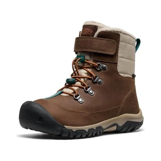 KEEN kanibou - stivali da neve impermeabili unisex per bambini, pecan arrosto dark earth, 9 uk