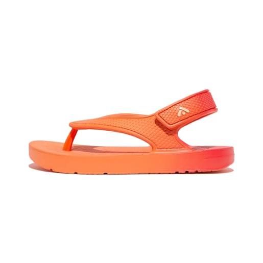 Fitflop iqushion kids toddler ombre ergonomic flip-flops, infradito, red coral, 31 eu