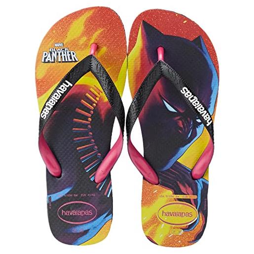 Havaianas top marvel infradito unisex bambini, colore: nero/rosa elettrico, taglia: 29/30 eu