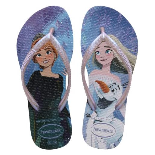 Havaianas slim frozen, infradito bambina, viola (tranquillo lilac/lilac moonlight glitter), 35/36 eu