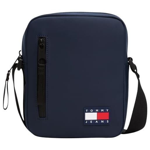 Tommy Jeans uomo borsa a tracolla elevated reporter con logo, blu (dark night navy), taglia unica
