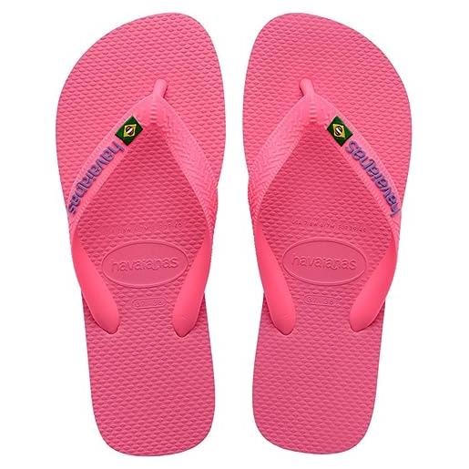 Havaianas - brasil logo, infradito iconiche, comode e resistenti, strisce con la bandiera del brasile e suola antiscivolo con strisce colorate, unisex adulti