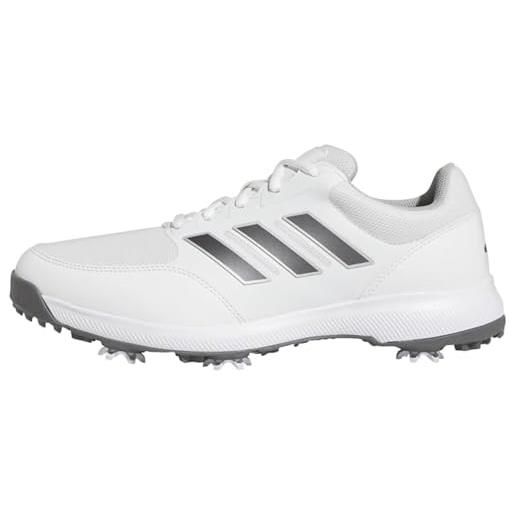 adidas uomo tech response 3.0 wide golf shoes, cloud white/dark silver metallic, 42 eu