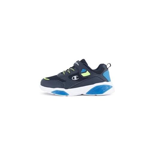 Champion wave, scarpa da ginnastica da corsa bambini e ragazzi, blue bs502, 22 eu