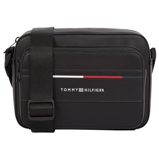 Tommy Hilfiger uomo borsa a tracolla foundation reporter con logo, nero (black), taglia unica