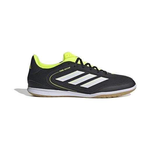 adidas copa court club indoor football boots, scarpe da calcio unisex-adulto, core black/ftwr white/lucid lemon, 44 2/3 eu