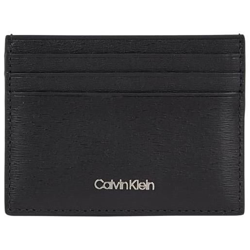 Calvin Klein porta carte uomo in pelle, nero (black epi), taglia unica