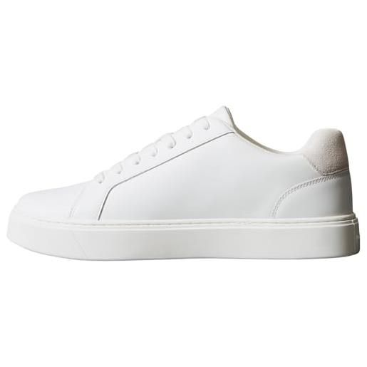 Calvin Klein uomo sneakers con suola preformata classic laceup in pelle, bianco (triple bright white), 44