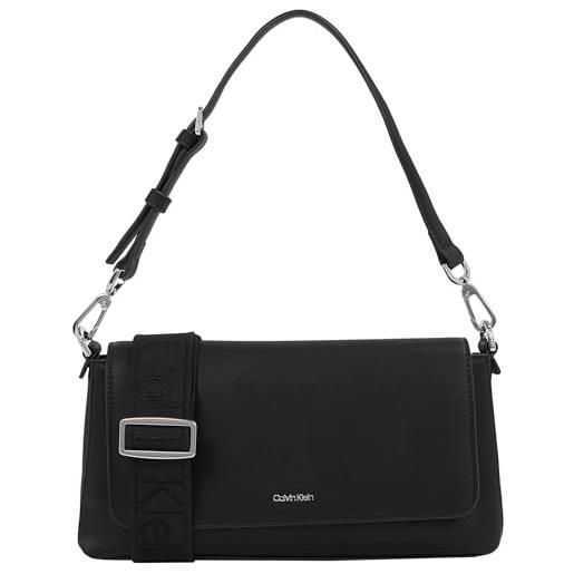 Calvin Klein donna borsa a spalla must convertible tracolla rimovibile, nero (ck black), taglia unica