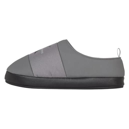 Calvin Klein uomo pantofole home slipper mono calde, grigio (charcoal grey), 42