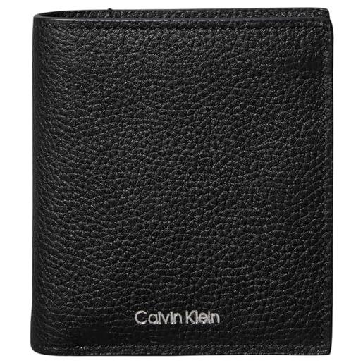Calvin Klein foil emboss slim trifold w/card lv04d1063g, portafogli adulto, black (black), taglia unica