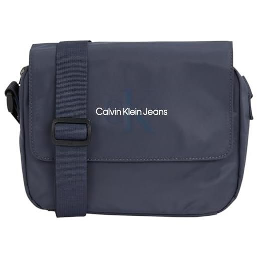 Calvin Klein uomo borsa a tracolla sport essentials flap con zip, blu (ombre blue), taglia unica