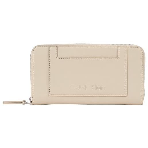 Calvin Klein portafoglio donna zip around grande, avorio (doeskin), taglia unica