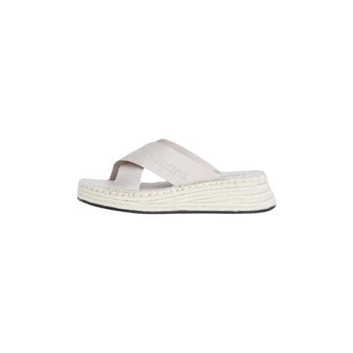 Calvin Klein jeans espadrillas donna con tacco, multicolore (triple eggshell), 39