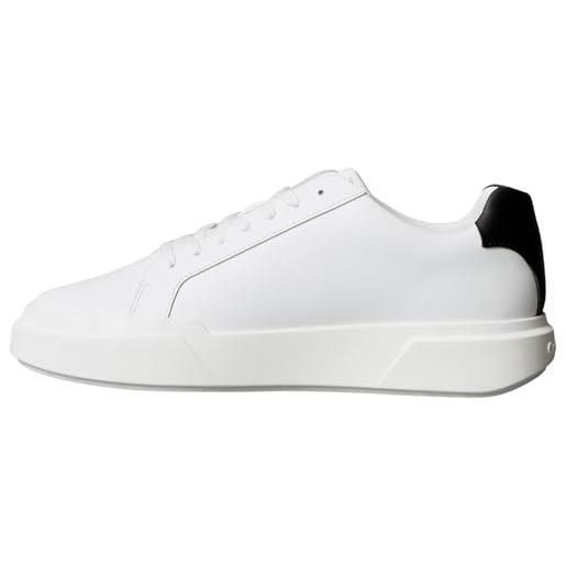 Calvin Klein uomo sneakers con suola preformata chunky laceup in pelle, bianco (bright white/black), 42