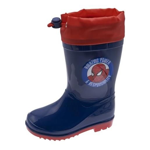 Chicco stivali pioggia spider man, confortevoli, leggeri e flessibili, bambino e ragazzo/bambina e ragazza, blu, 24, designed in italy