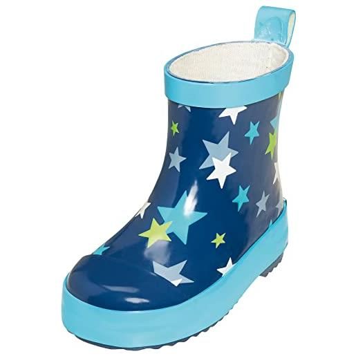 Playshoes stivali in gomma a semialbero, stivali in gomma a semialbero unisex - bambini e ragazzi, stelle, 18 eu