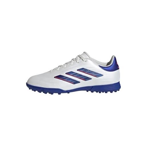 adidas copa pure ii league football boots turf, scarpe da calcio unisex-adulto, cloud white/lucid blue/solar red, 33 eu