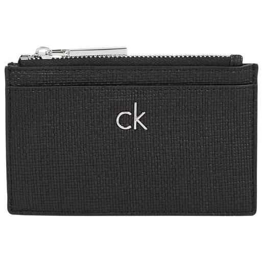 Calvin Klein donna porta carte daily cardholder con zip, nero (ck black), taglia unica