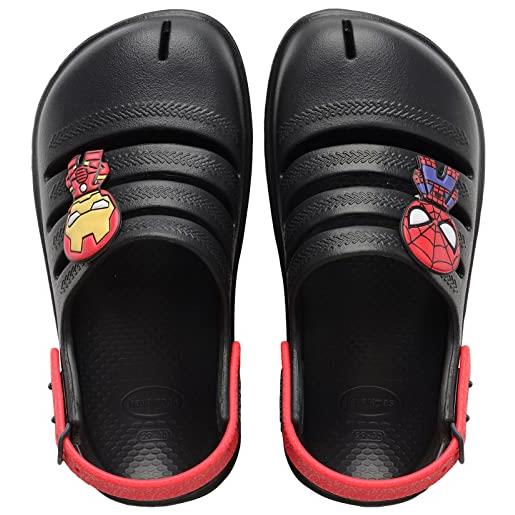 Havaianas kids clog marvel, sandali bambini e ragazzi, new graphite, 10/11 uk child