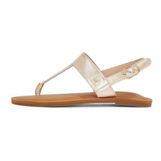 Tommy Hilfiger donna sandali metallic leather thong infradito, oro (gold), 40