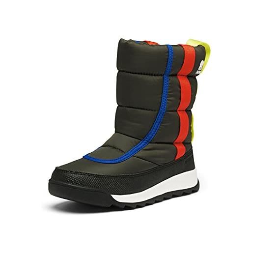 Sorel whitney 2 puffy mid wp, stivali da neve impermeabili, unisex - bambini e ragazzi, coal bambino, 25 eu