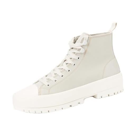 Calvin Klein donna sneakers hybrid laceup suede profilo medio, beige (oyster mushroom/bright white), 40