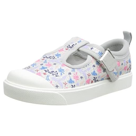 Clarks city dance t. , scarpe da ginnastica bambine e ragazze, silver combi, 27.5 eu