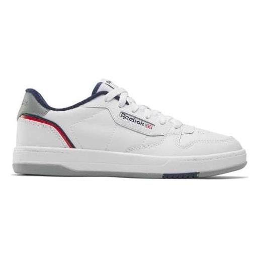 Reebok phase court, sneaker unisex-bambini, white/grey2/vectornavy, 27.5 eu