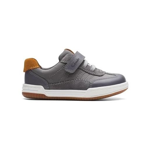 Clarks fawn family t, scarpe da ginnastica, grigio, 21 eu
